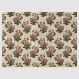 Papel De Seda Rosas Marrons Vintage e Dissociação de Stripes