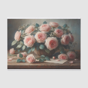 Papel De Seda Rosas na página de dissociação rosa esbranquiçada