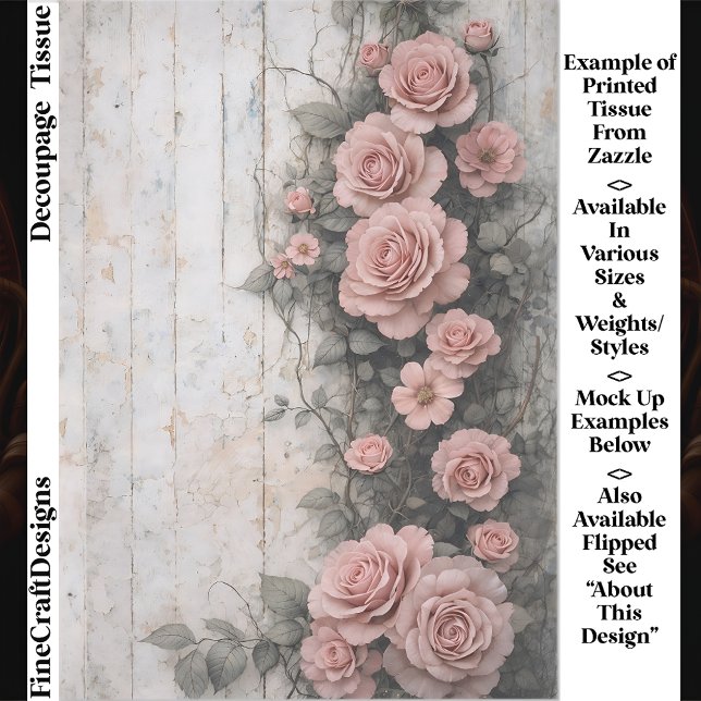 Papel De Seda Rosas Pálidas Desbotadas Subindo Tom FD9R Decoupag (Criador carregado)