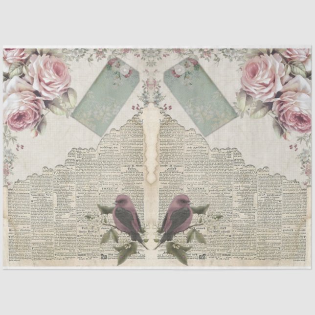 Papel De Seda Rosas para o Design 23 da Série de Desligar (Frente )