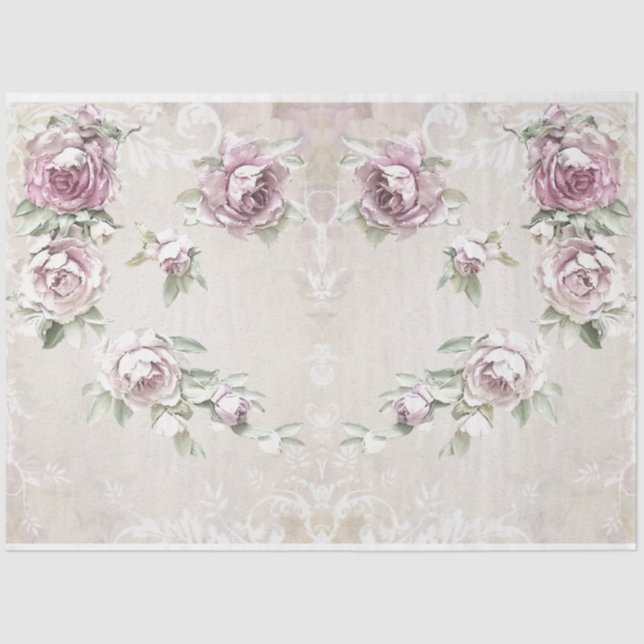 Papel De Seda Rosas para o Design 24 da Série de Desligar (Frente )