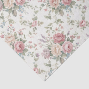 Papel De Seda Rosas Pastel Elegantes Shabby Chic