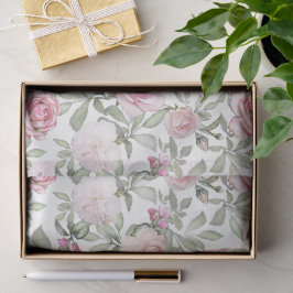 Papel De Seda Rosas Pink Florais Femininas Lindas em Aquarela