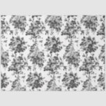 Papel De Seda Rosas Românticas Antiguas Vintage de Cinza Branca<br><div class="desc">Rosas de cinzas monocromáticas Elegantes e sem costura,  em fundo branco.</div>
