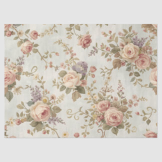 Papel De Seda Rosas Românticas & Guarlanda de Flores Silvestres