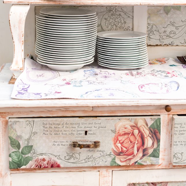 Papel De Seda Rosas Românticos, Poema e Desanexação de Borda de  (Criador carregado)