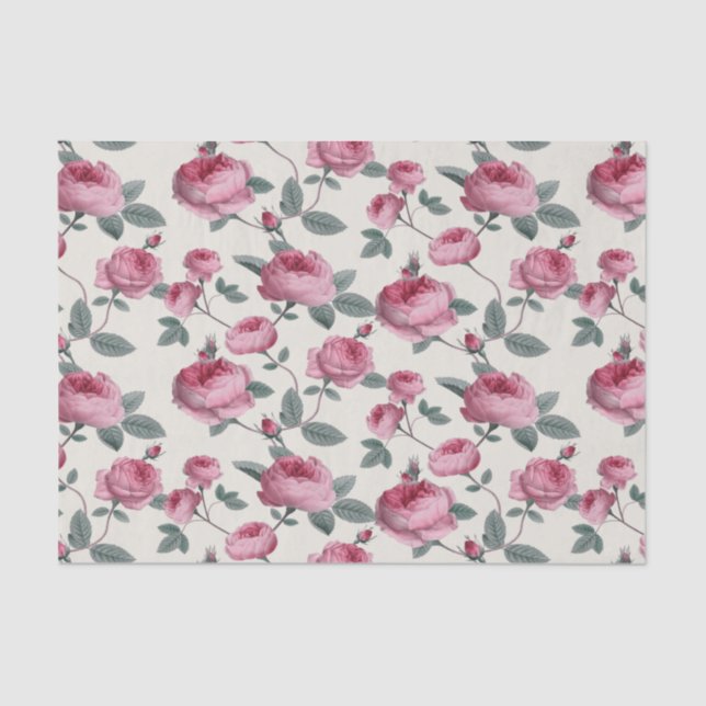 Papel De Seda Rosas Rosa (Frente )