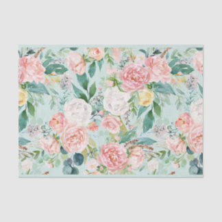 Papel De Seda Rosas Rosa e Brancas na Desnuvem de Fundo Aqua