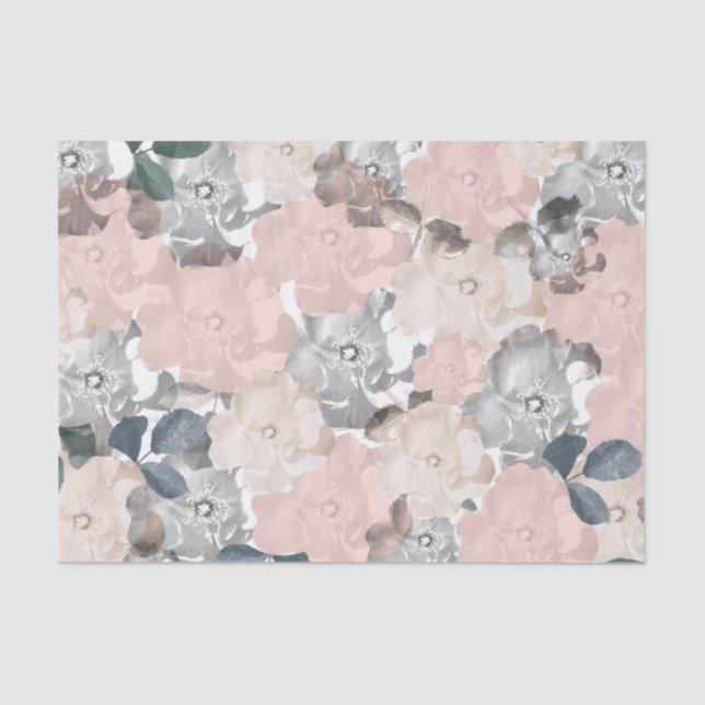 Papel De Seda Rosas Rosa e Preto Clássicos (Frente )