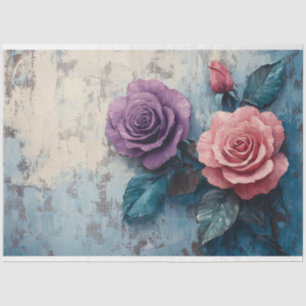 Papel De Seda Rosas Rosa e Roxo - Descamação
