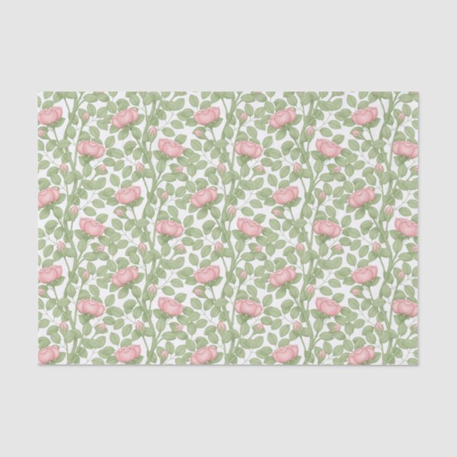 Papel De Seda Rosas rosa em branco (Frente )