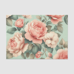 Papel De Seda Rosas Rosa Esbranquiçadas - Coluna Verde