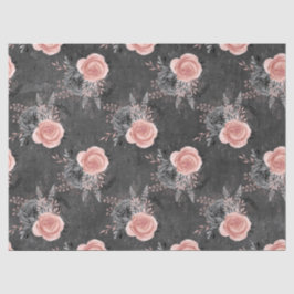 Papel De Seda Rosas Rosa Esmagadas na Decoupage do Carvão