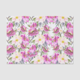 Papel De Seda Rosas Rosa Floral