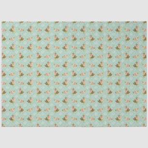 Papel De Seda Rosas Rosa Floral Vintage Farmhouse Nursery