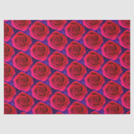 Papel De Seda Rosas Rosa Vermelhas Modernas Padrão Floral