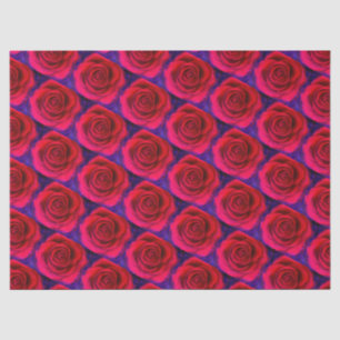 Papel De Seda Rosas Rosa Vermelhas Modernas Padrão Floral