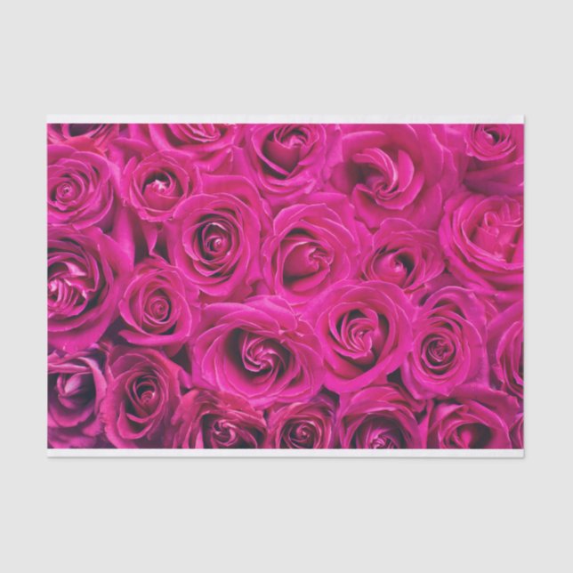 Papel De Seda Rosas Rosa Vibrantes (Frente )