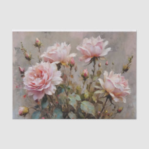 Papel De Seda Rosas Rosas Decoupagem Aquarela