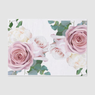 Papel De Seda Rosas Rosas Florais Folhagens Modernas para Casame