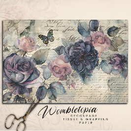 Papel De Seda Rosas roxas e cor-de-rosa na Desvinculação de Scri