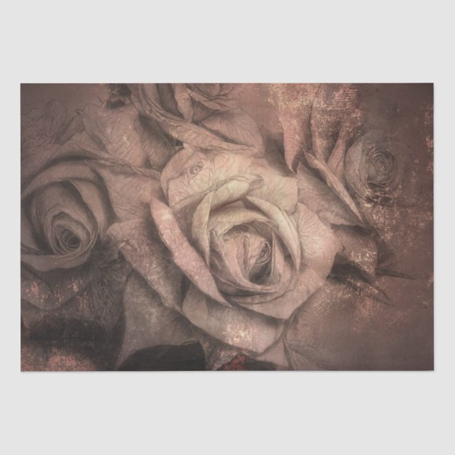 Papel De Seda Rosas rústicas elegantes (Frente )
