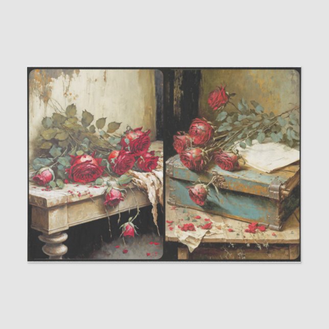 Papel De Seda Rosas secas (Frente )