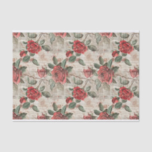 Papel De Seda Rosas vermelhas com problemas no padrão de impress