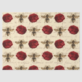 Papel De Seda Rosas vermelhas e página de dissociação de abelhas