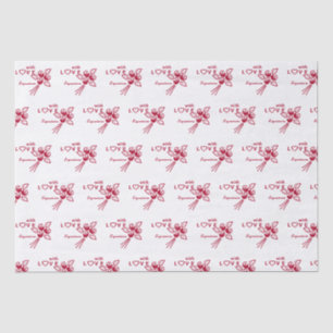 Papel De Seda Rosas vermelhas personalizadas "Com L ❤️ VE"