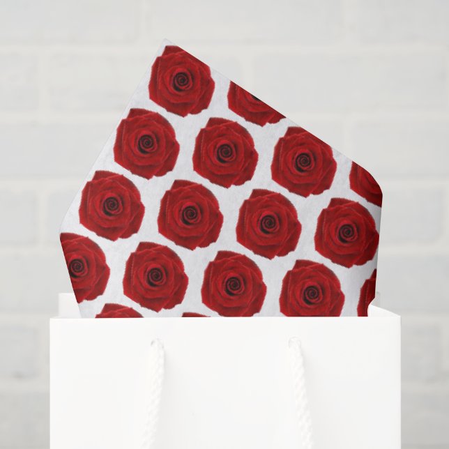 Papel De Seda Rosas Vermelhas Românticas  (Sacola de presentes)