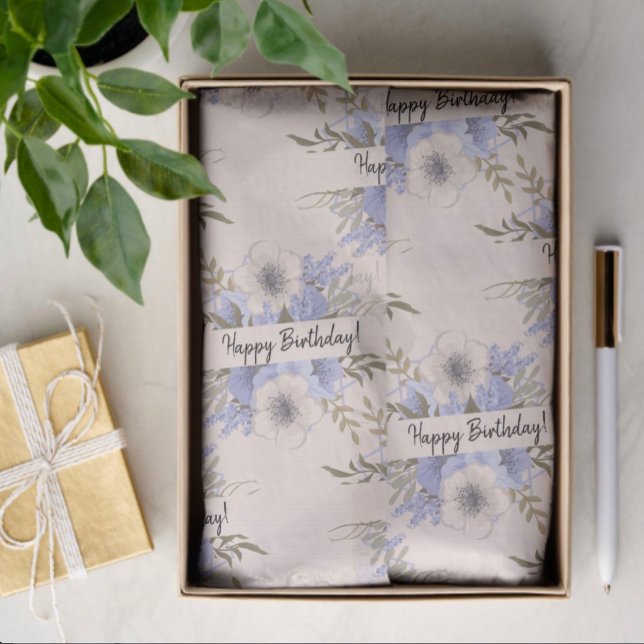 Papel De Seda Rosas Violeta e Pastel Personalizadas (Pastel lavender and peach color wild rose and template text tissue paper. )