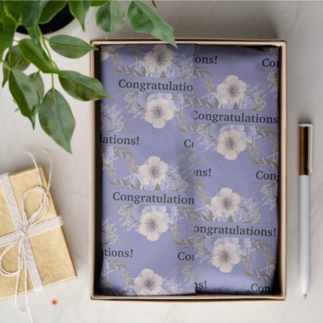 Papel De Seda Rosas Violeta e Pastel Personalizadas (Pastel lavender background with wild rose pattern and template text. )