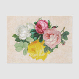 Papel De Seda Rosas Vitorianas Antigas Decoupage