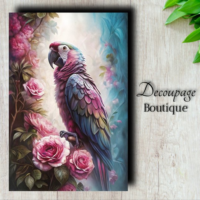 Papel De Seda Roseate Majestade Decoupage (Roseate Majesty Decoupage Tissue Paper)