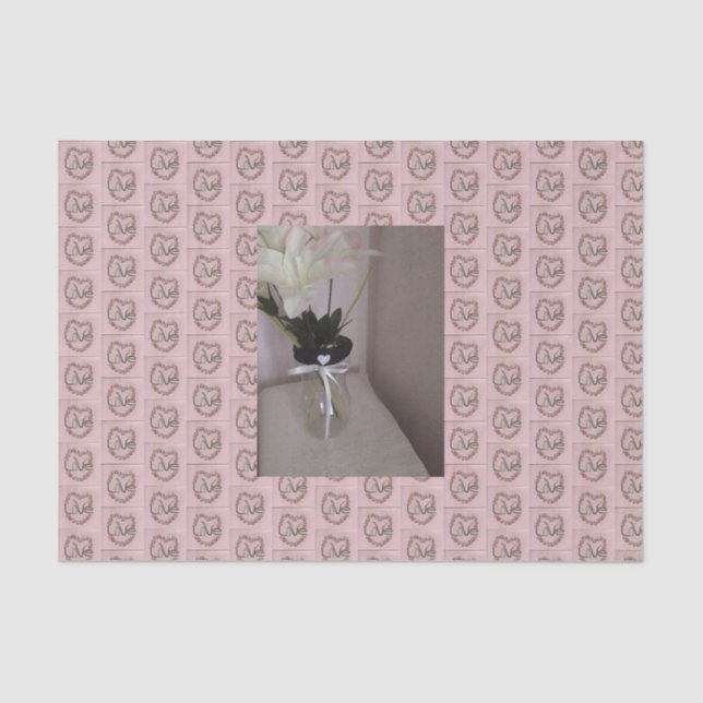 Papel De Seda Rosebud Love & Embellish Flower Abstrato (Frente )