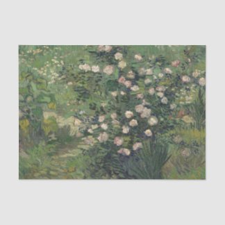 Papel De Seda Rosebush in Bloom by Vincent Van Gogh