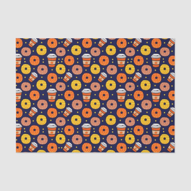 Papel De Seda Rosquinhas de queda de abóbora e café Ação de Graç (Frente )