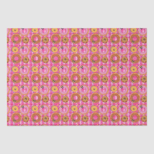 Papel De Seda Rosquinhas e doces de desenho retrô (Frente )