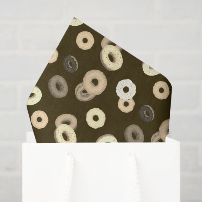 Papel De Seda Rosquinhas elegantes de chocolate baunilha castanh (Sacola de presentes)