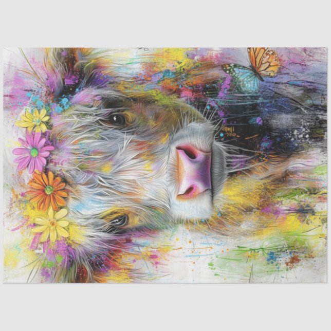 Papel De Seda Rosto Vibrante de Abstrato de Dissociação (Frente )