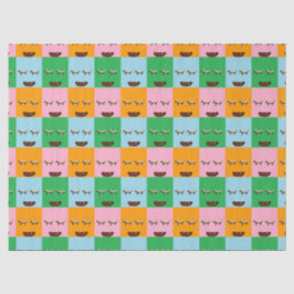 Papel De Seda Rostos de blocos monstruosos sorridentes