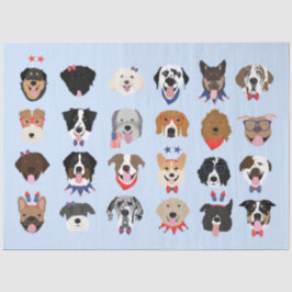 Papel De Seda Rostos De Cachorro Do Quarto De Julho