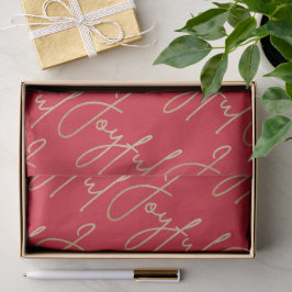 Papel De Seda Roteiro JOYFUL Dourado em Vermelho