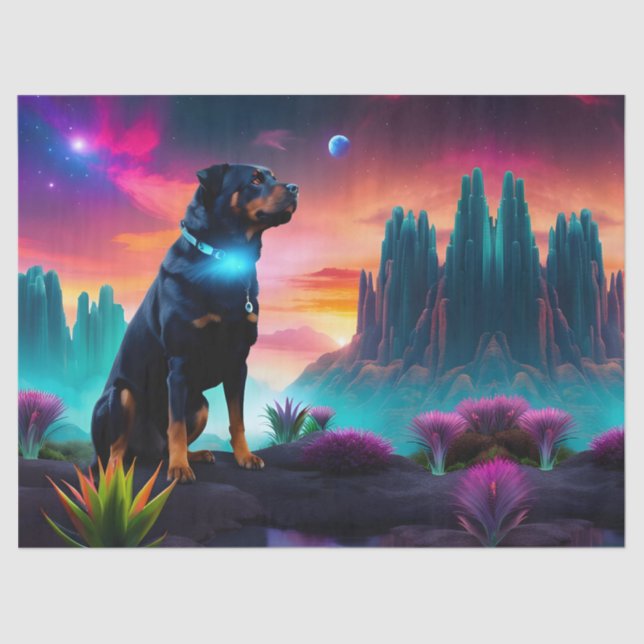 Papel De Seda Rottweiler em um Mundo de Alienígenas (Frente )