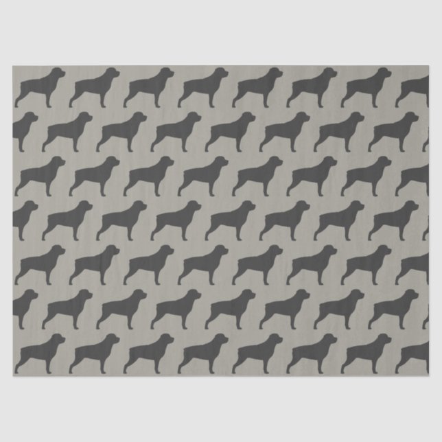 Papel De Seda Rottweiler Silhouettes Cinzas (Frente )