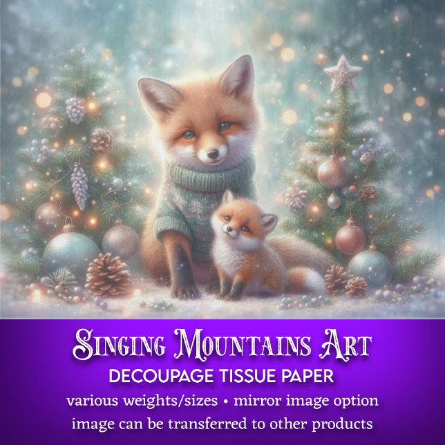 Papel De Seda Rótulo Russo Fox Mãe e Artesanato de Bebê (Criador carregado)