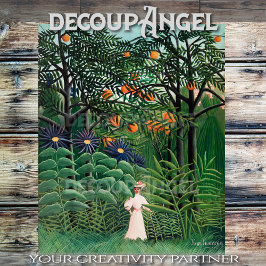 Papel De Seda Rousseau - Mulher caminhando em uma desnuvem de fl