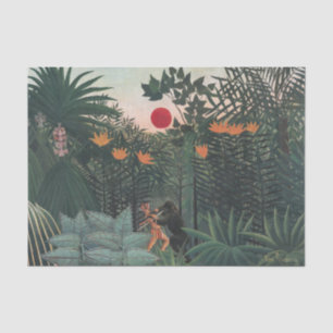 Papel De Seda Rousseau - Paisagem Tropical, Índio e Gorila