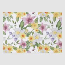 Papel De Seda Roxo Amarelo Branco Verde Floral Verdejante Para e